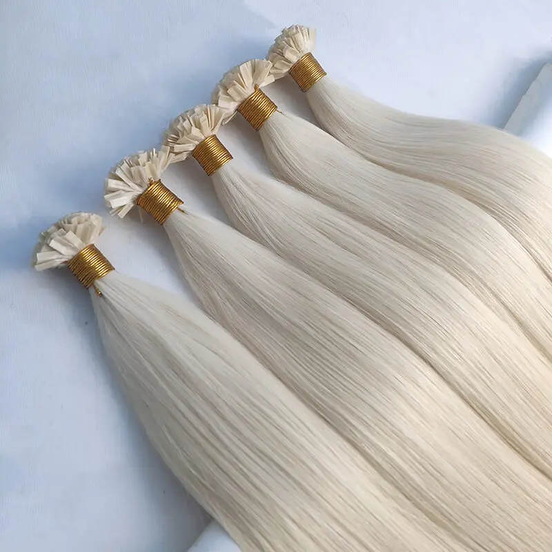 Extensiones de cabello humano con punta en V de queratina, cabello virgen de fusión recta de 100 piezas, cápsula de queratina de 12 a 30 pulgadas, 1g por pieza, #60