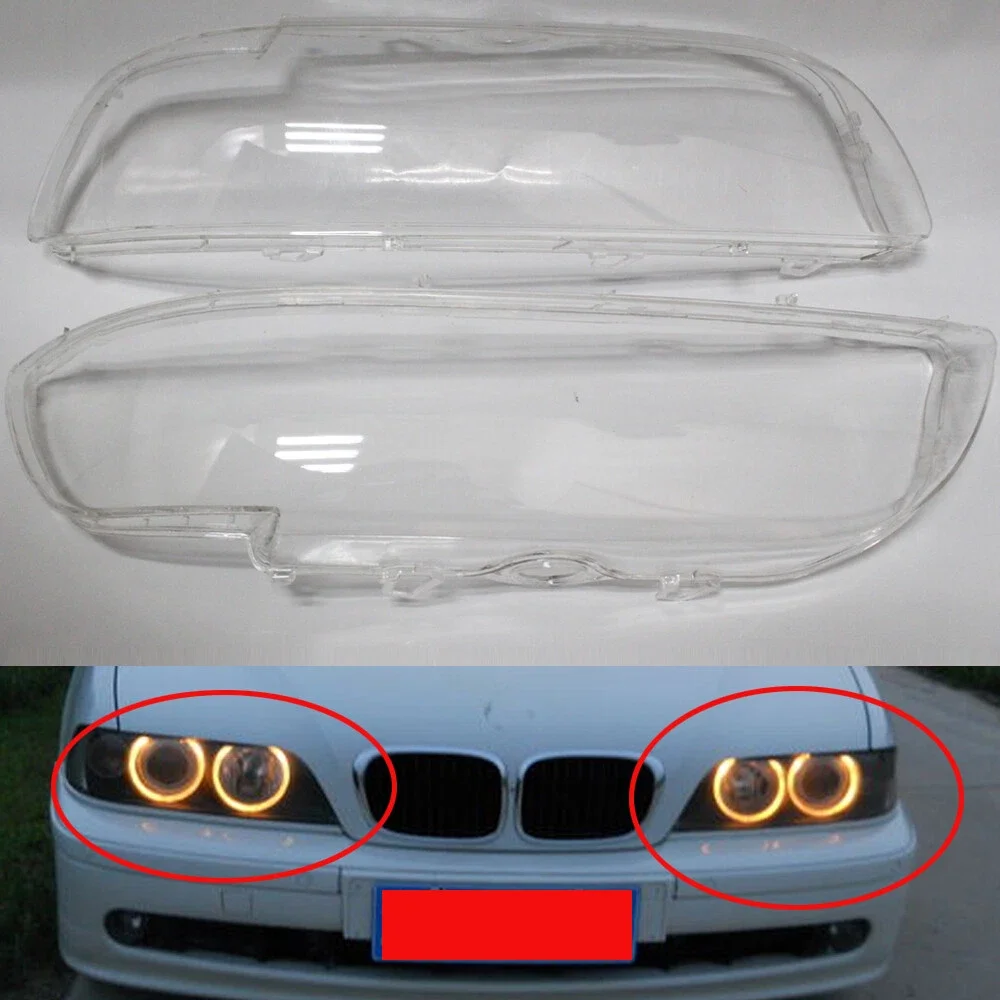 LH/RH Car Headlight Lampshade Cover Shell Glass Lens For Bmw 5 Series E39 1999~2002 Automobiles Head Light Lamp Lens Kit