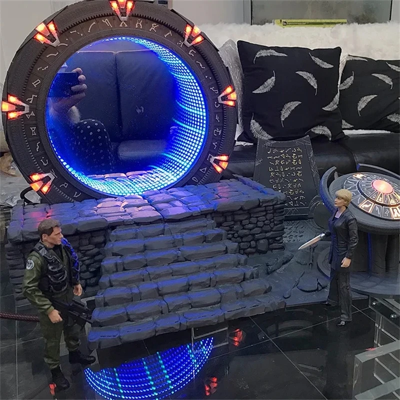 Stargate Resin Glowing Time Tunnel Figure Movie Collectible Illuminated Display Centerpiece For Sci Fi Fans Birthday Gift