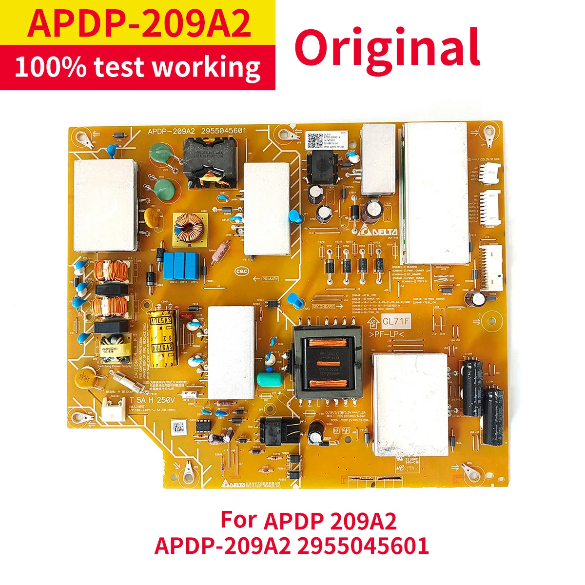 Original 100% Test Working Good Quality APDP-209A2 2955045601 Power Board Support for APDP 209A2 TV Repair Parts