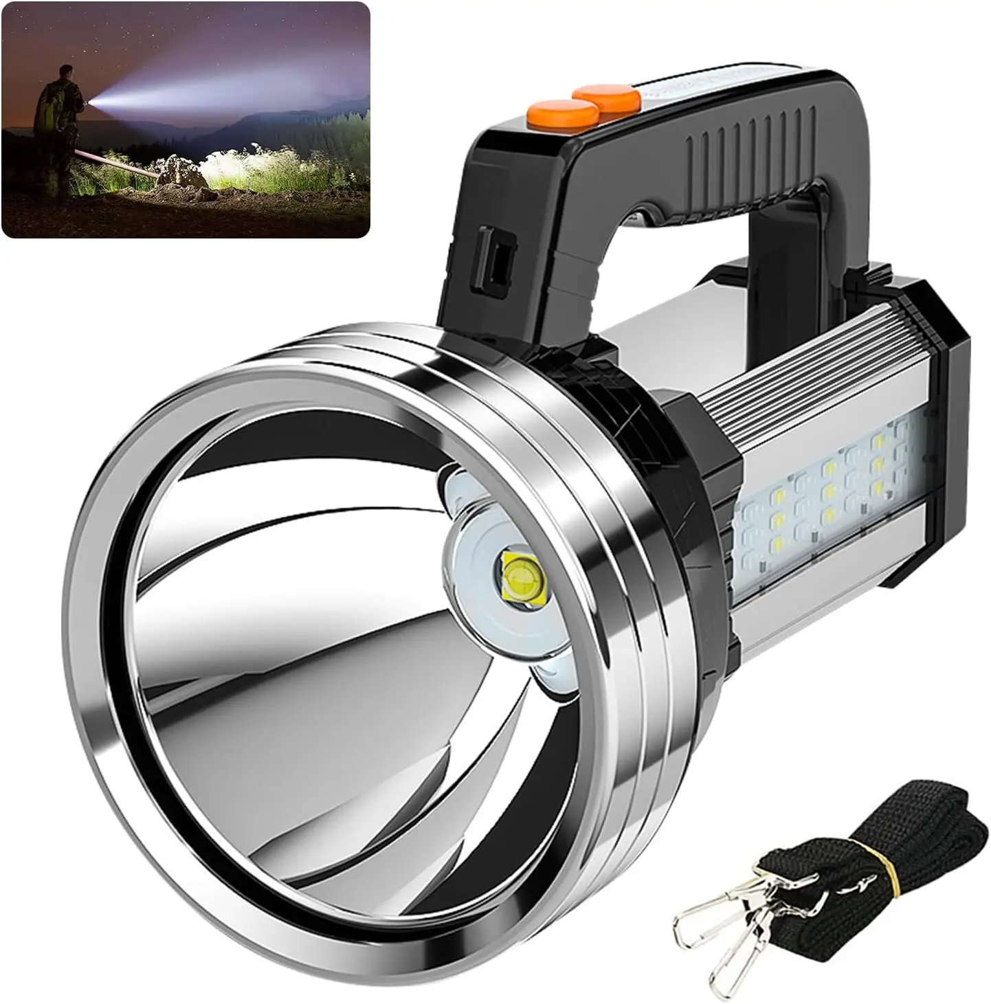 

Перезаряжаемый светодиодный фонарь 10000 мАч, водонепроницаемый прожектор 2000 лм с 6 режимами для экстренных ситуаций на улице и кемпинга