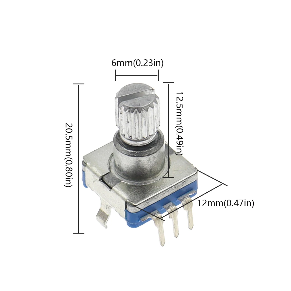 5pcs EC11 360° Rotary Encoder Digital Potentiometer Switch 5-Pin Clutch Shaft 12.5mm 5-Pin with Switch