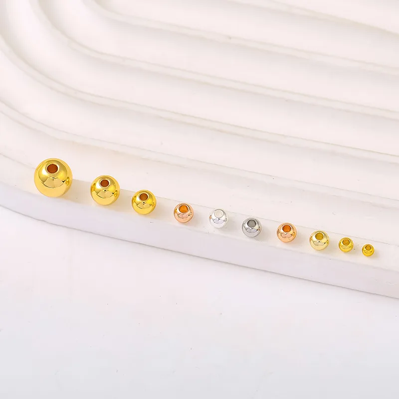 ลูกปัดเงินแท้ 925 ขนาด 2 มม. - 8 มม. สำหรับทำเครื่องประดับ ลูกปัดเว้นวรรคสำหรับสร้อยข้อมือ สร้อยคอ ต่างหู และงานประดิษฐ์เครื่องประดับ