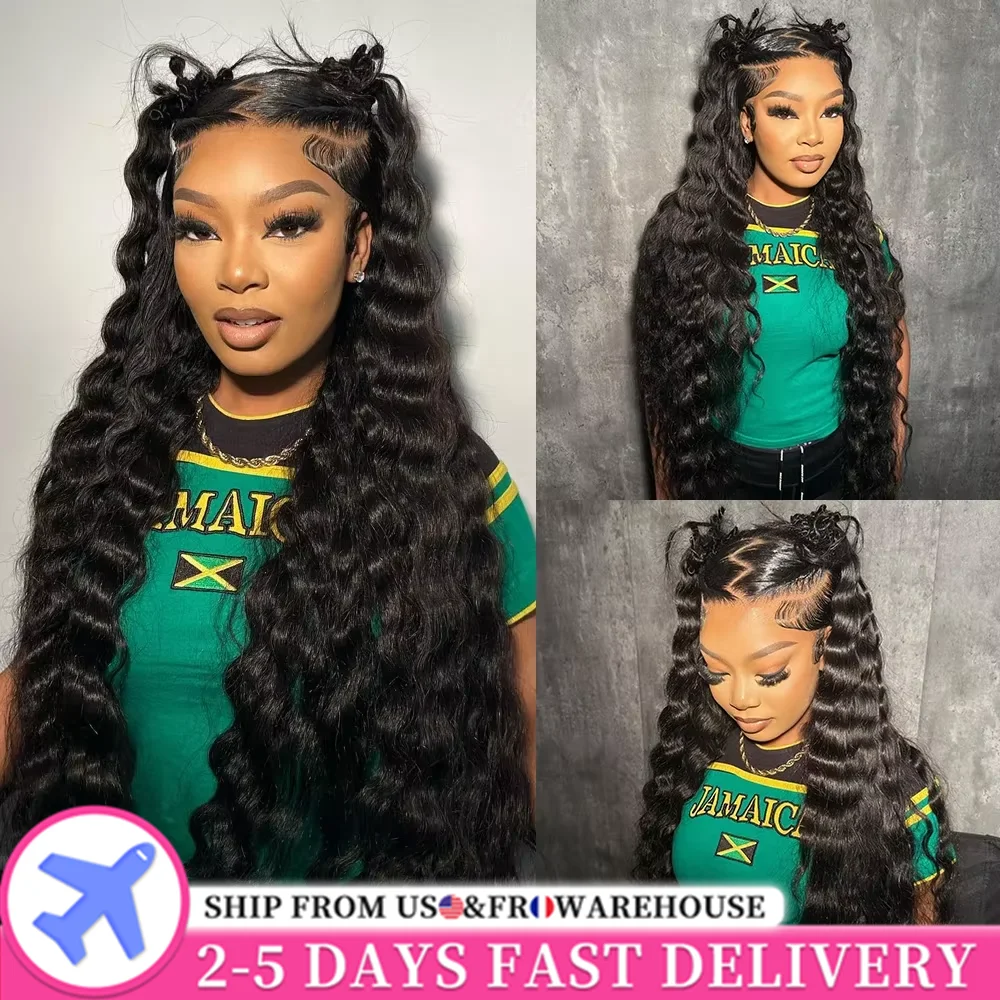 200% Curly Wigs Human Hair Lace Frontal Wig Deep Wave Human Hair Wigs Brazilian Remy 13x4 Water Wave Lace Front Human Hair Wig