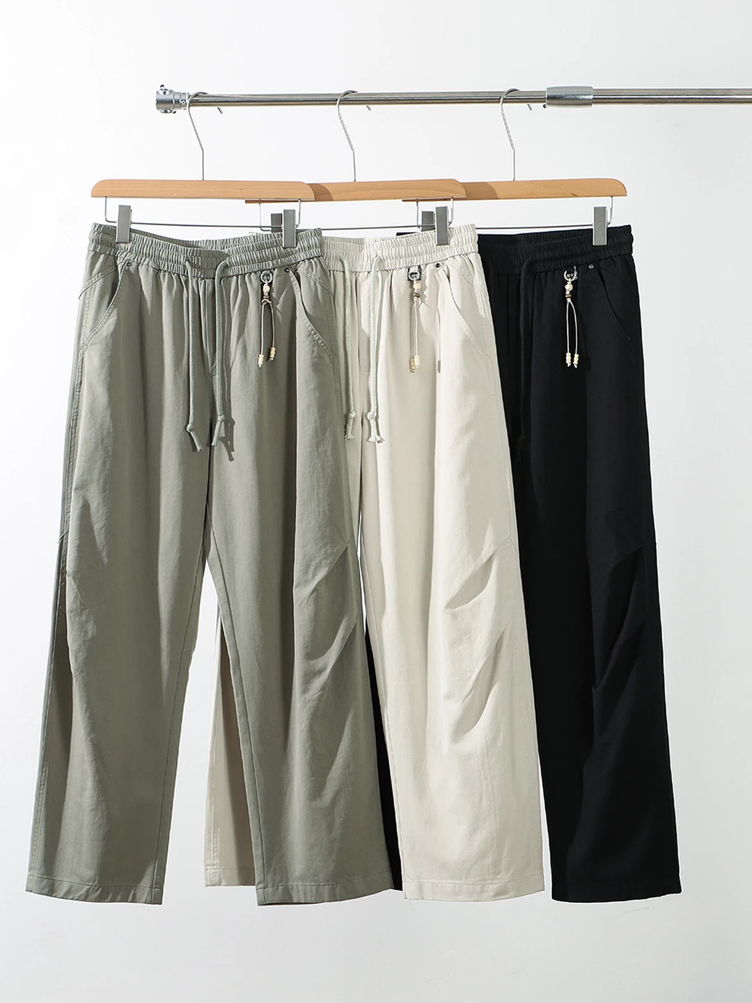 

Linen Mixed Wide Leg Casual Pants Men's Loose Fit Breathable Workwear Style Trousers Comfortable Spring Summer Fashion