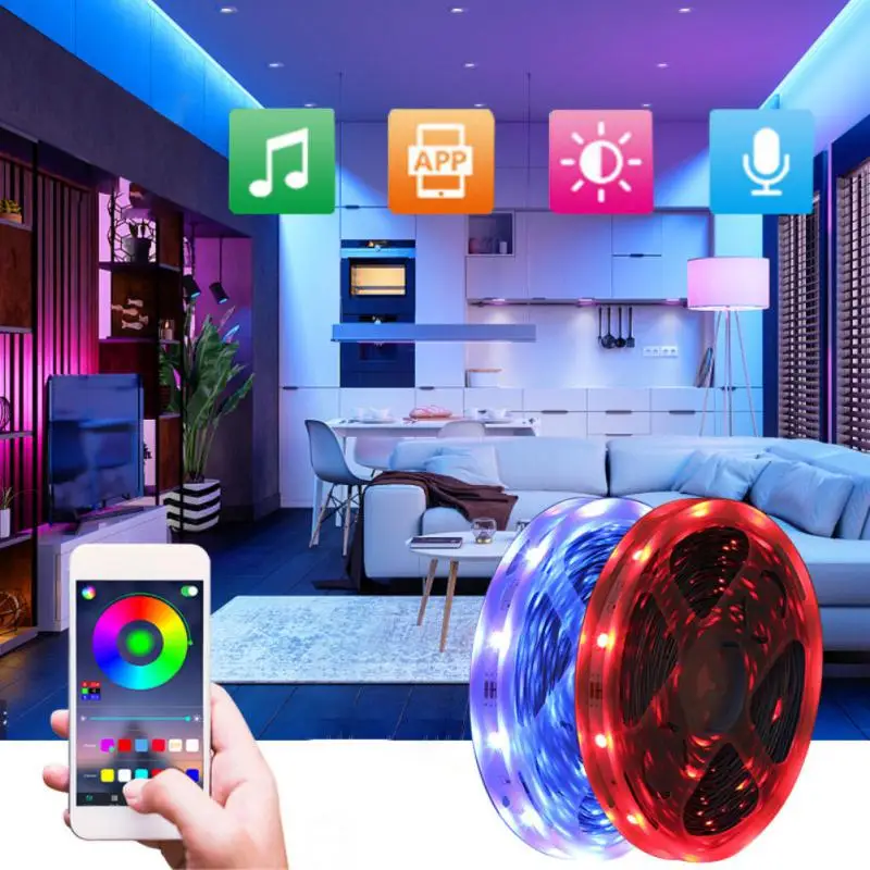 Ribbon Diode Lamp Night Light App Duoco Strip Led Strip Lights Control Non-waterproof Luminous String 50000 Hours