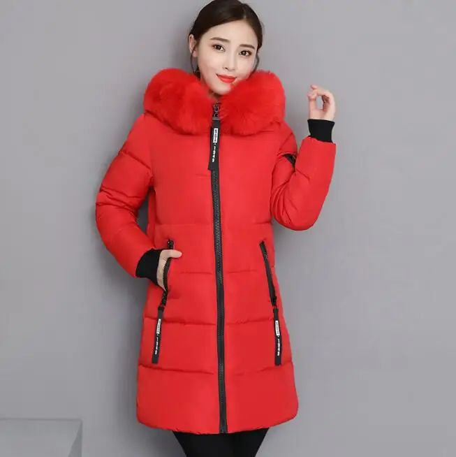 Women Winter Fashion Long Cotton Parkas Woman Winter Jacket Women Coats for Women Warm Slim-fit Hooded Jacket for Women