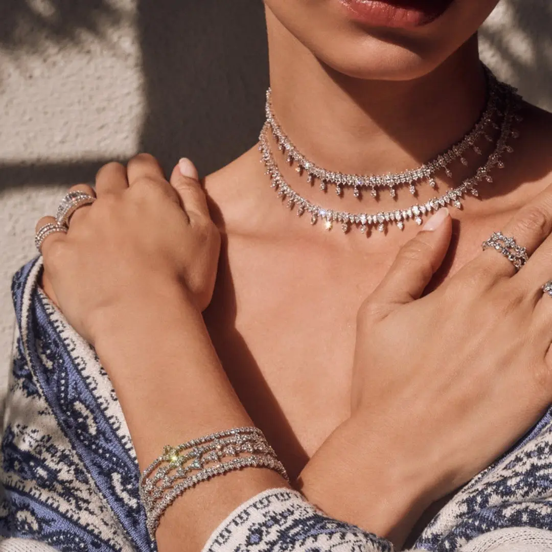 2026 Wedding Engagement Iced Out Bling Women Choker Chain Marquise Cubic Zirconia CZ Sparking Tennis Necklace