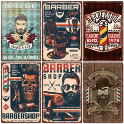 New Barbershop Poster Vintage Metal Tin Sogm Painting Pictures Retro Wall Decor for Hairdresser's Work Home Decoration Custom Ok