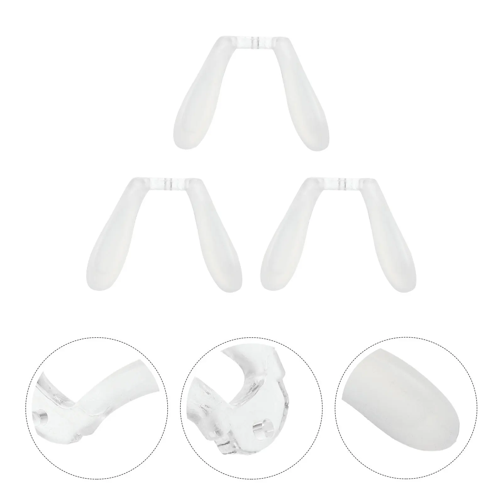 

3pcs 'S Eyeglass Nose Pads Silicone U-Shaped Soft Non-Slip Replacement For Glasses Repair Tool Accessory