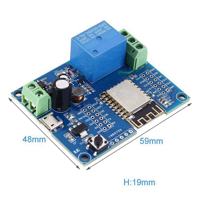 6X WIFI Relay Controller Module, DC 5V 8V-80V ESP8266 Wireless Controller Module ESP-12F For IOT Smart Home APP