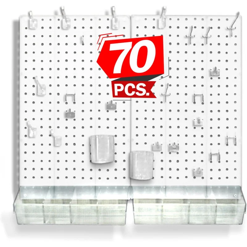 Azar displays 70-piece pegboard organizer kits, White