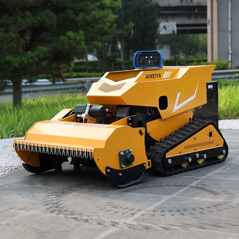 Kundenspezifischer ferngesteuerter Raupen-Rasenmähroboter für Garten und Obstgarten, viertaktbetrieben, für Hanglagen geeignet