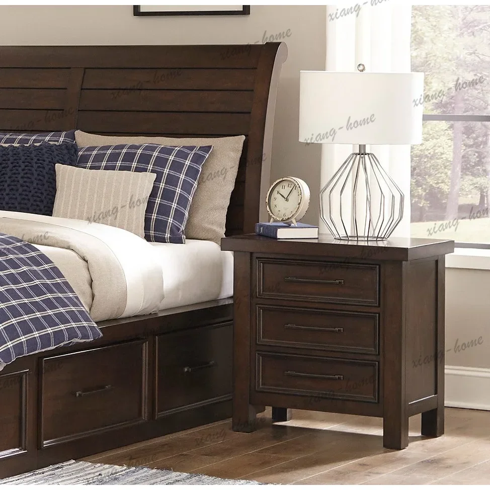 Best Sellers DB Classic Brown 1pc Nightstand With 3x Drawers Mango Veneer Wood Transitional Bedroom Furniture For Apartment Or H