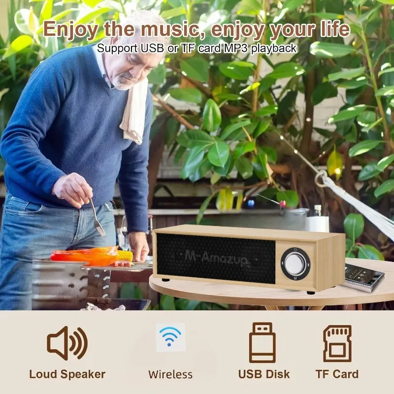 خشبية المنزل سطح المكتب مكبرات صوت بخاصية البلوتوث عالية الطاقة مضخم الصوت متعدد الوظائف الكمبيوتر مكبرات الصوت راديو FM TF بطاقة/U مشغل القرص
