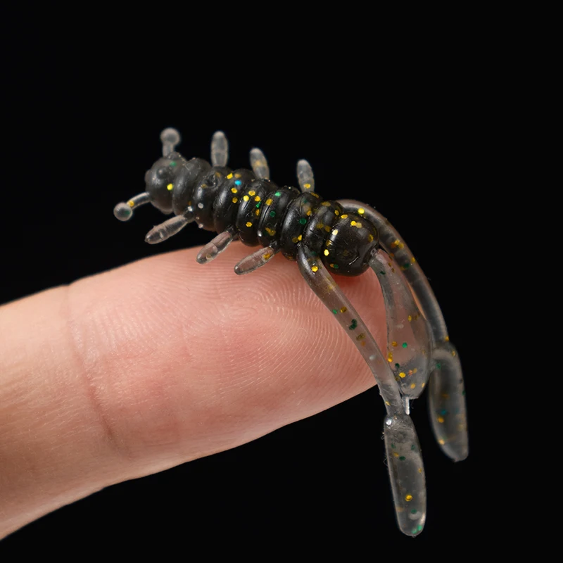 LUSHAZER 20 قطعة/الوحدة لينة إغراء يرقة الاصطناعي السحر 45 مللي متر الصيد الطعم ل باس الكارب دودة صغيرة لينة الصيد السحر #5