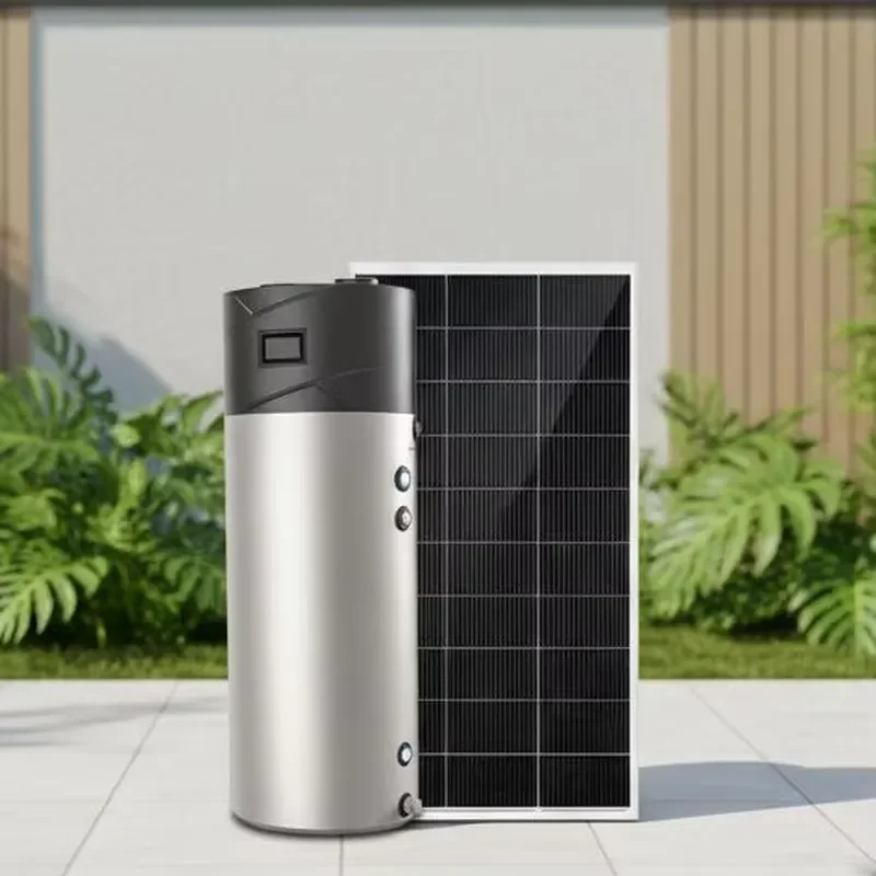 All-in-One Heat Pump Water Heater 200L R32 WiFi Control Eco EU ERP Certified Titanium Heat Exchanger Solar Panels Outdoor