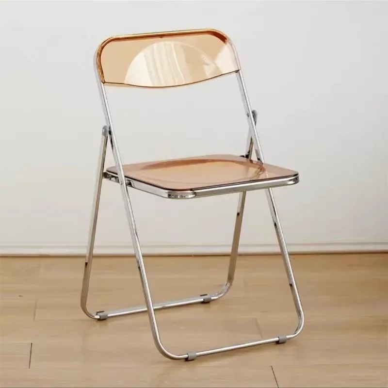 Dining Chair Fashionable Folding Chair Photo Stool Makeup Chair Clear Acrylic Clothing Store Restaurant Home Lounge Chair