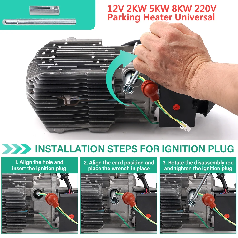 

Car Diesel Gasket Glow Plug Kit For 12V 2KW 5KW 8KW Parking Heater Repair Parts Car Boat Removal Fitting Tool Maintenance Kit