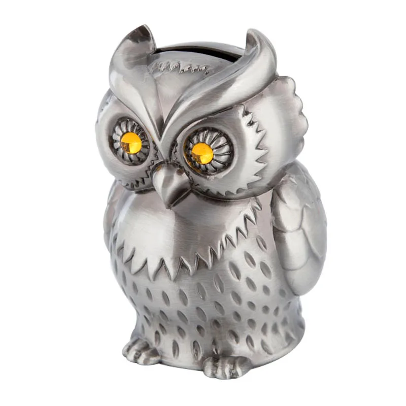 Cartoon Owl Metal Material Piggy Bank For Kids  Spaarpot Antique petwer Money Saving Box For Chirdren PB038