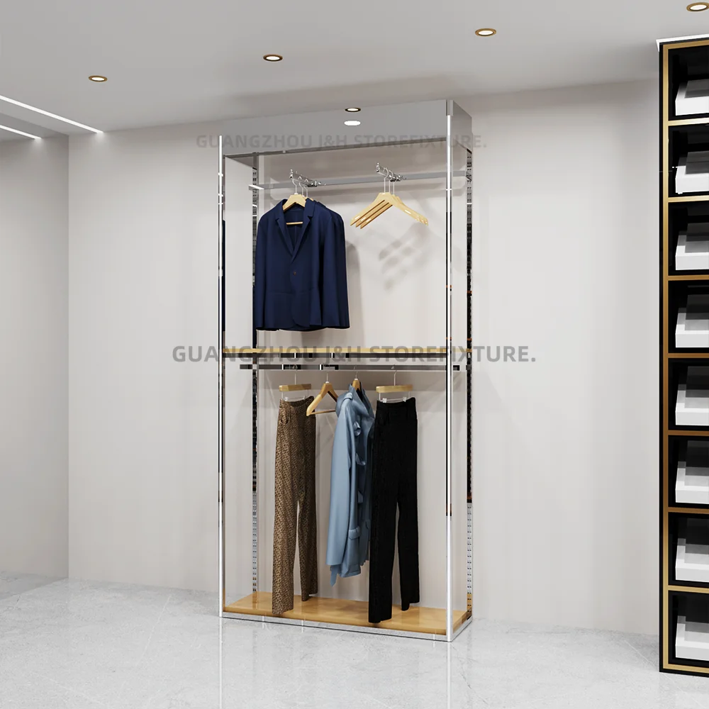 Custom.Custom.Custom.Retail Herren Shop Kleidung Wandregal Kleiderbügel Rack Display Racks Store Display Regal für Fitness Bekleidung