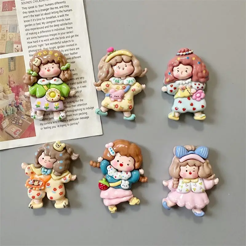 Cute Girl Magnetic Refrigerator Sticker Large Dopamine Ins Girl Heart Hole Board Magnet Decoration Photo Whiteboard