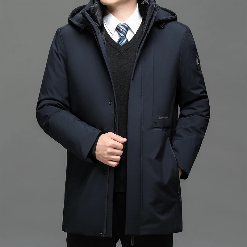 

Men's Plush Thick Parker Big Cap Detachable Winter Jacket Men's Parker Coat Winter Warm Thick Zipper Coat