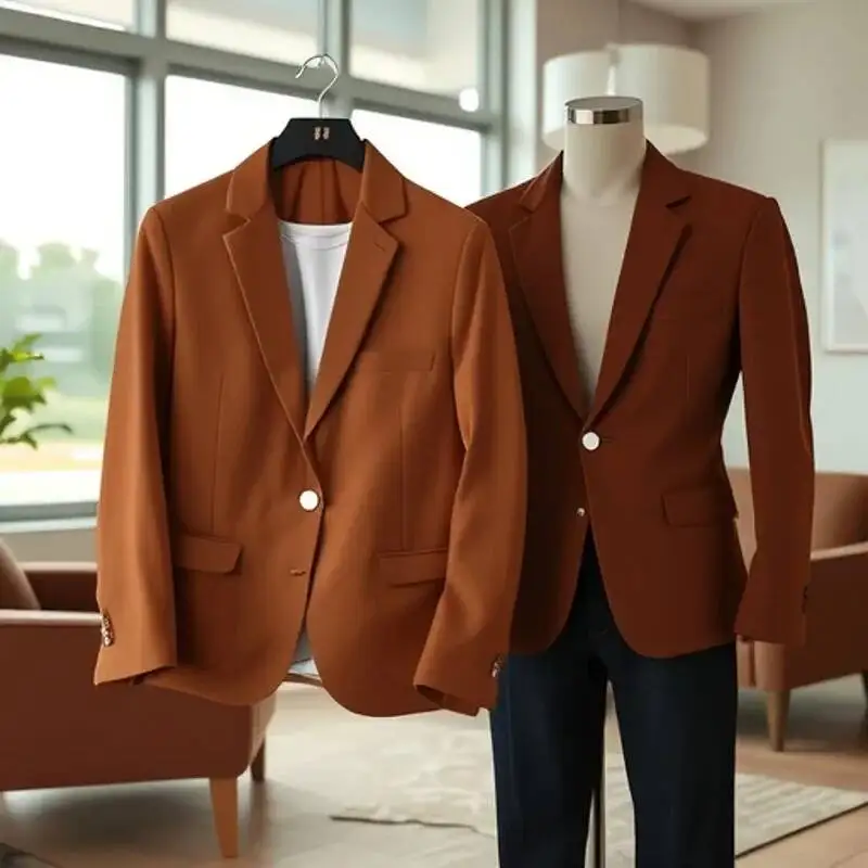 

Casual Fashionable Men's Suit Jacket Korean Style Youth Slim Fit Leisure Single-Breasted Trendy Top For Men