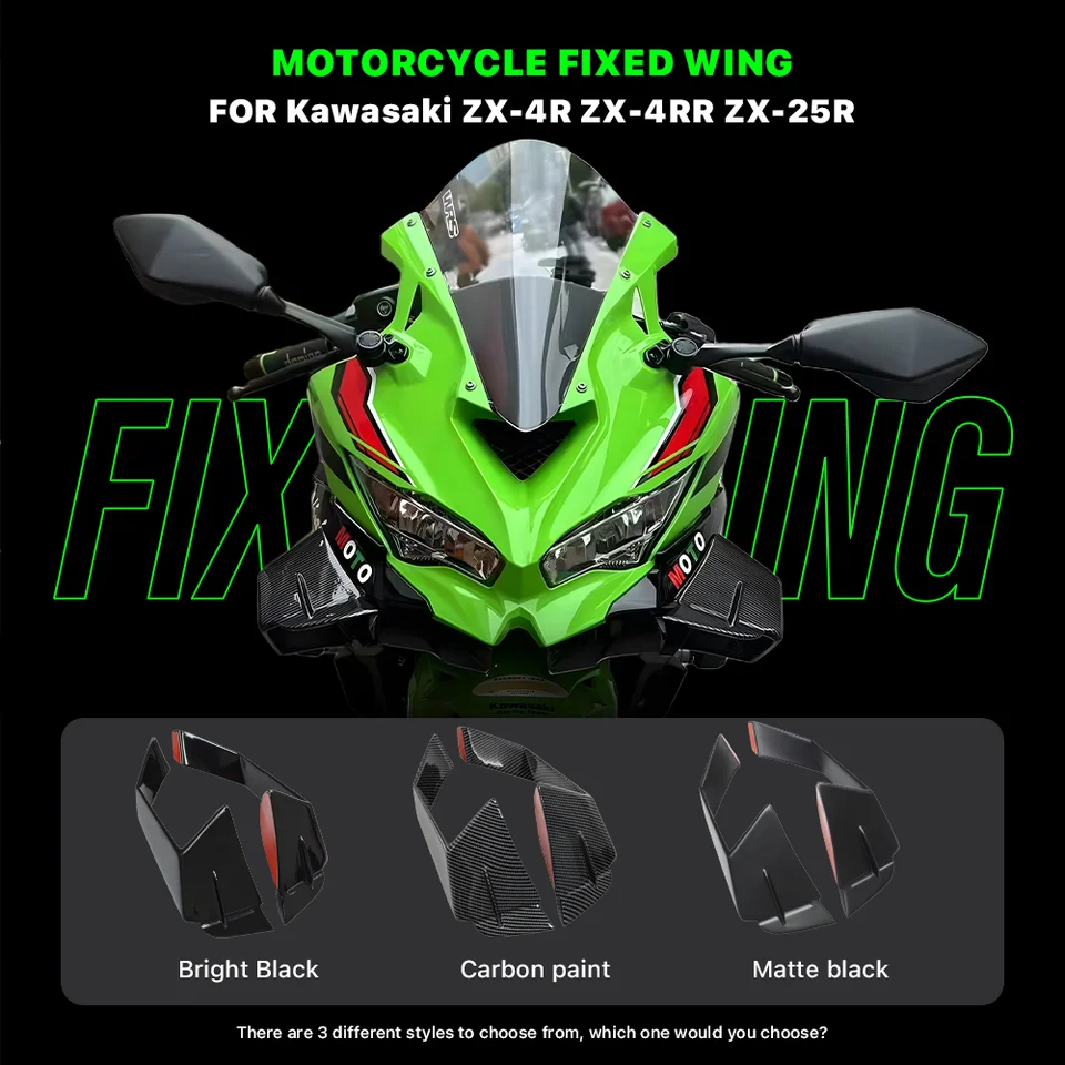 ZX4R ウイングレットカーボンペイントカワサキ ZX-4R ZX25R 2020-2025