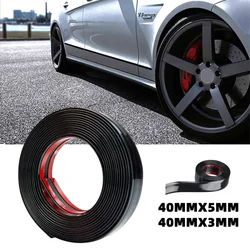 5M/3M X 40MM Car Door Body Side Skirt Molding Trim Bright Black Auto Roof Waterproof Grille Window Decorative Protective Strip
