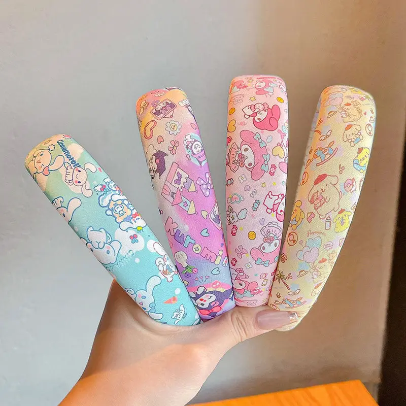 

Sanrio Kids Scrunchie Anime Cartoon Kuromi Hello Kitty Cinnamoroll My Melody Press Hair Non Slip Hairpin Girls Fixed Scrunchie