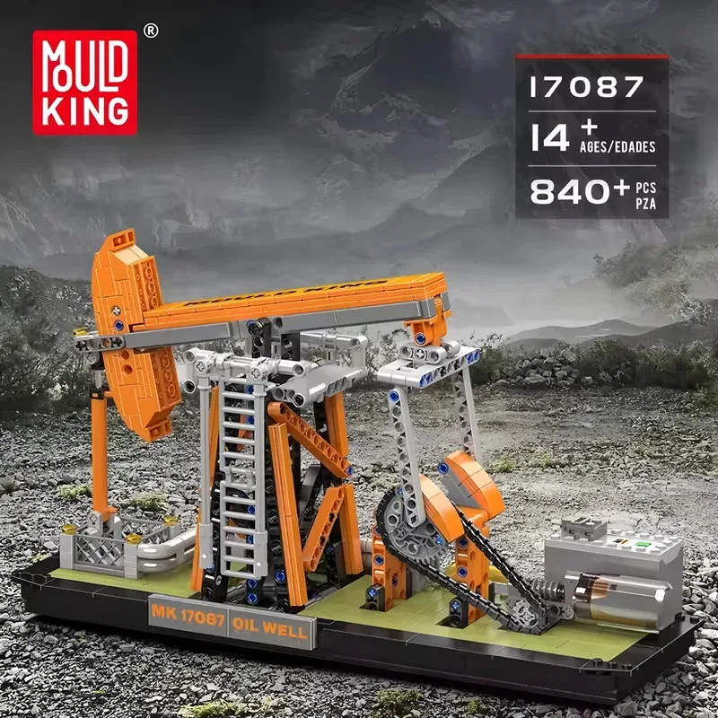 Mould King 17087 Giocattoli per auto tecniche Il pozzo di olio motorizzato Assemblaggio di blocchi Enginerring Truck Mattoni Regali di Natale per bambini