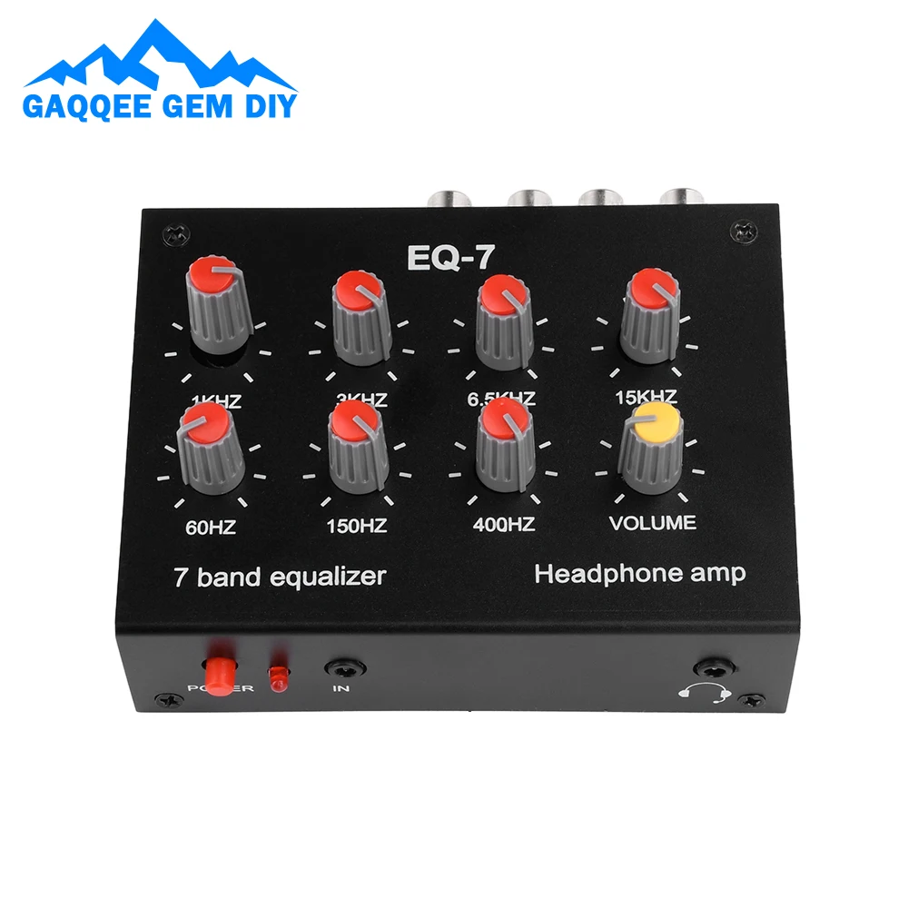 DC 5~12V EQ-7 7-Stage Balanced Audio Amplifier Adjustable Preamplifier for High Medium and Low Frequency for Phone