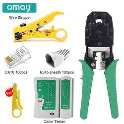 Stripping Crimping Pliers CAT6 RJ45 Connector Network Cable Clamp Pliers +Professional LAN  Network Cable Tester RJ11 RJ12 UTP