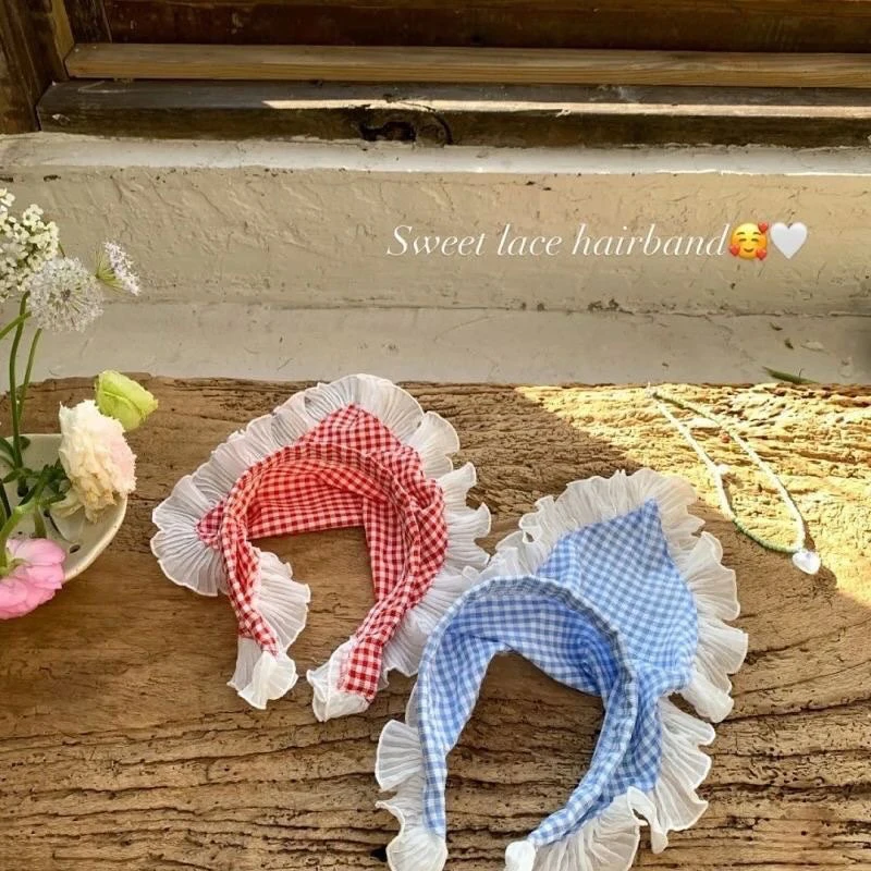 Retro Flower Lace Triangle Scarf Hair Band White Fashion Bandana Turban Headband For Women Headwarp Hair Accessories