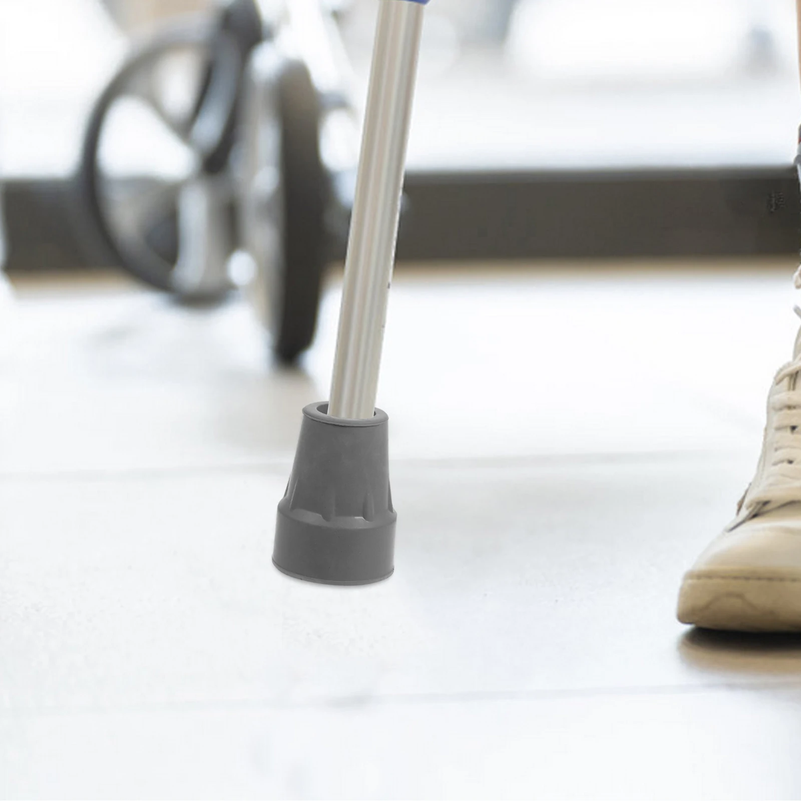 

2Pcs NonSlip Cane Tips Walking Accessories Rubber Feet for Canes Crutches Replacement Grey Elder Stability Traction