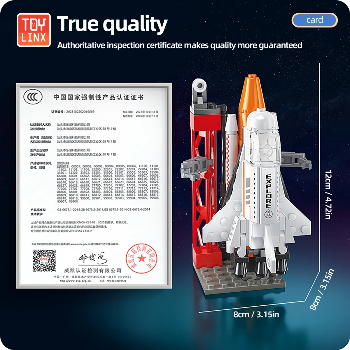 TOYLINX 115PCS Launch Spaceship Space Shuttle Building Blocks Set Exploration Construction Rocket Toy Bricks Space for Boys Girl