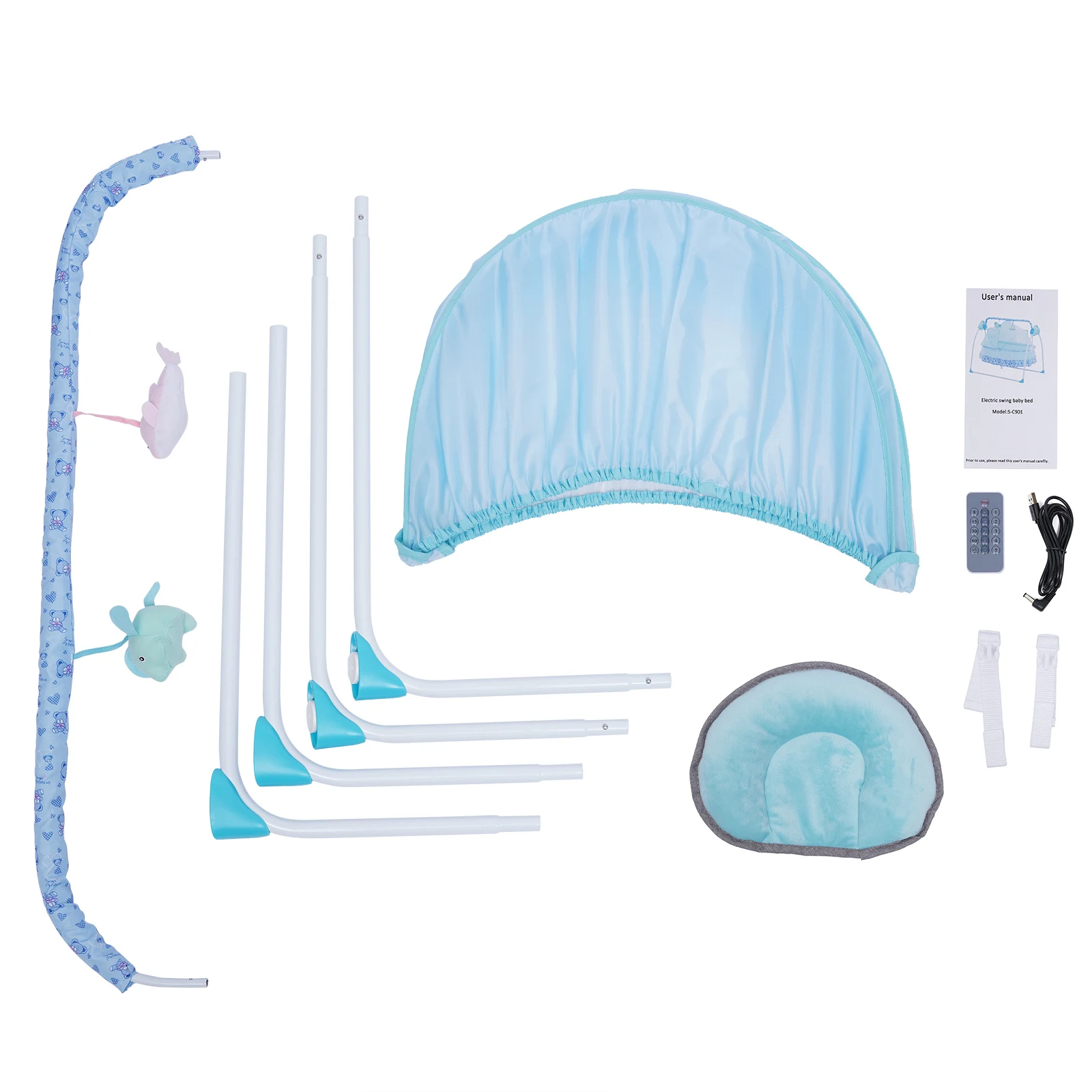 Elektrisches Babybett Babys chaukel Kinderwagen bett, Schaukel stuhl mit MP3-Musikwiedergabe funktion, automatisches Babybett (blau)