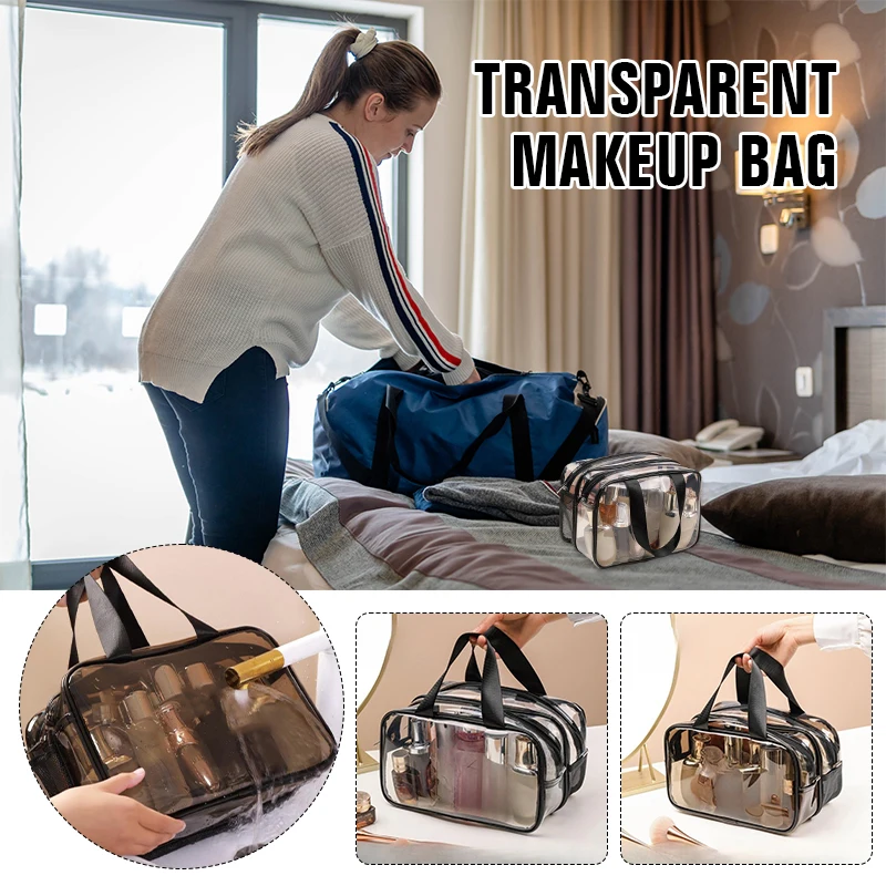 

Bath Toiletry Wash Bagtransparent Cosmetic Bag Pvc Women Zipper Clear Makeup Bags Beauty Case Travel Make Up Organizer Storage