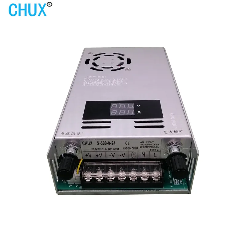 CHUX 500W Adjustable Switching Power Supply With Digital Display Power Supply For LED ac DC 0-12V 24V 36V48V 60V 80V 110V 220V