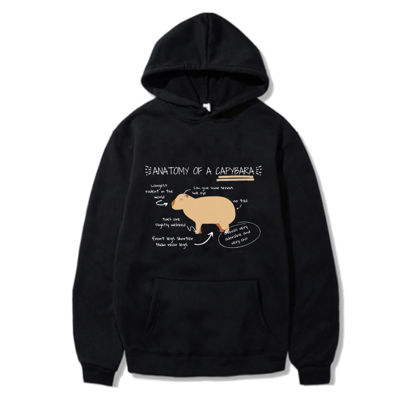 Fall Winter Fashion Clothes Cute Capybara Graphic Aesthetic Hoodies Women Sweatshirt Men's Pullover Tops Casual Streetwear