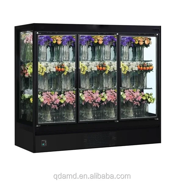 Three Side Glass Door Upright Flower Display Chiller Flower Fridge Florist Shop