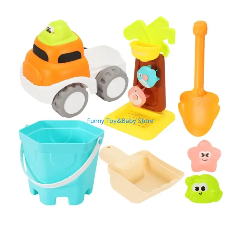 

Набор пляжных игрушек из 7 предметов для детей, прочные инструменты для игры в песок из АБС-пластика с лопаткой и формами C90B