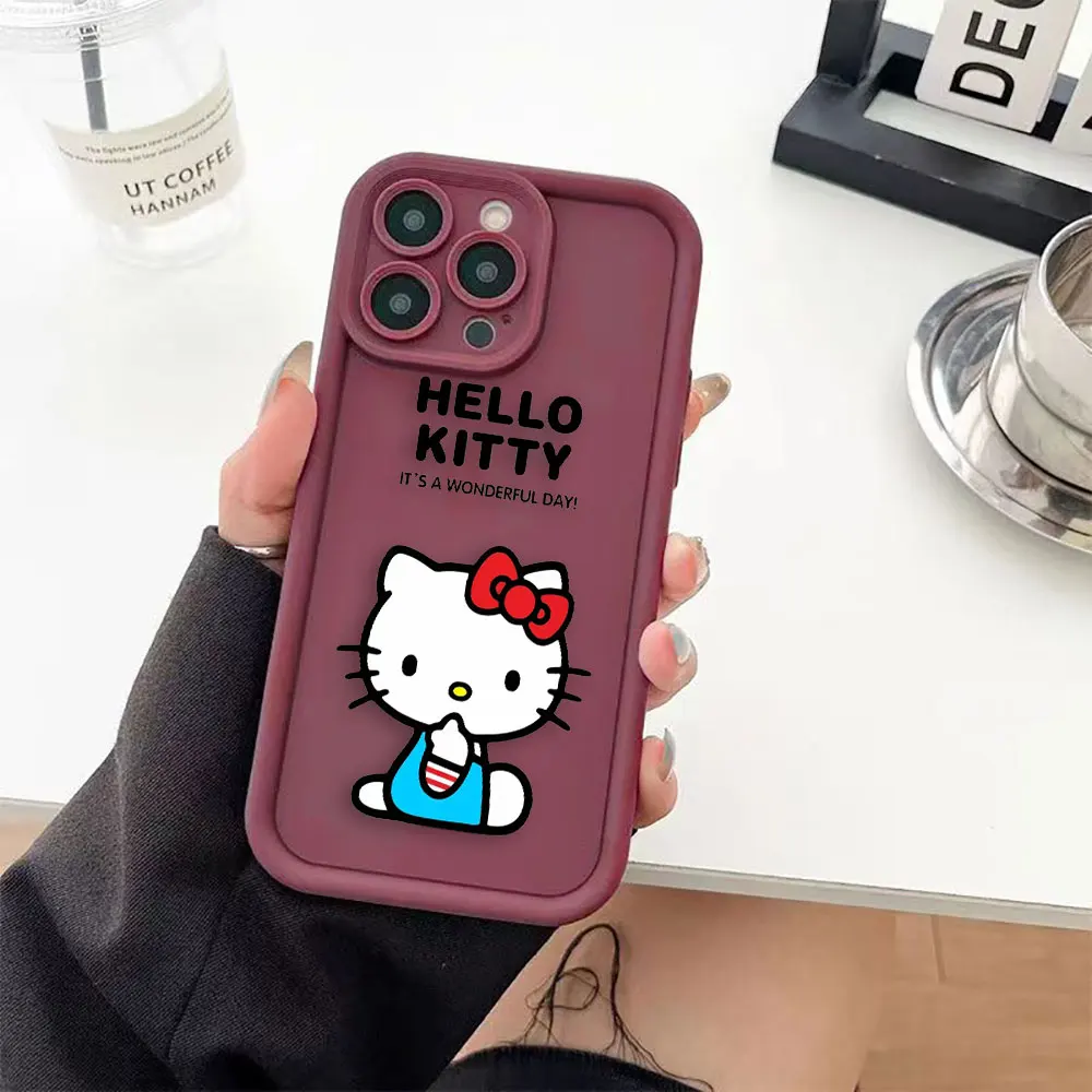 Cute Cat Hello Kitty Luxtury Phone Case For VIVO V20 V23 V23E V25 V27 V29 V30 V30E X60 X70 X80 X90 X100 PRO 4G 5G Case Funda