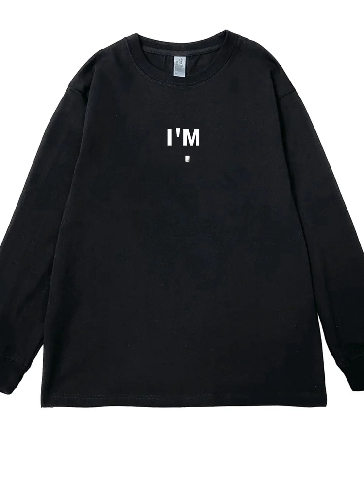 Pure Cotton Long Sleeve T-Shirt Unisex Casual Style Couple Matching Workwear Fun Print Creative Design Summer Anti-Pilling