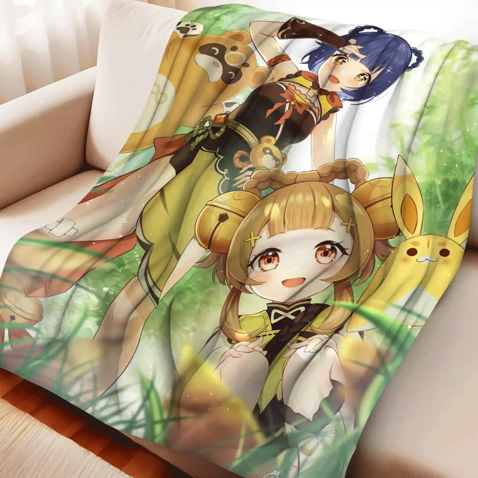 

Genshin Impact Xiangling Мягкие фланелевые одеяла для диванов или гостиных