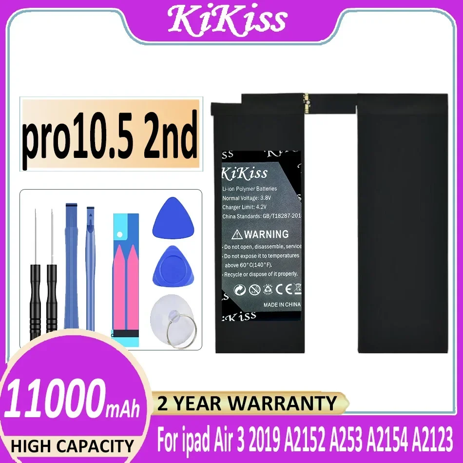 

KiKiss Powerful Battery pro10.5 2nd 11000mAh For ipad Air 3 Air3 (2019) A2152 A253 A2154 A2123 Bateria