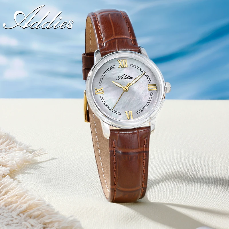 ADDIES 31mm Ladies Wristwatch Sapphire Glass Waterproof Wristwatches for Women Mother of Pearl Dial GL32 Dress Watch for Women