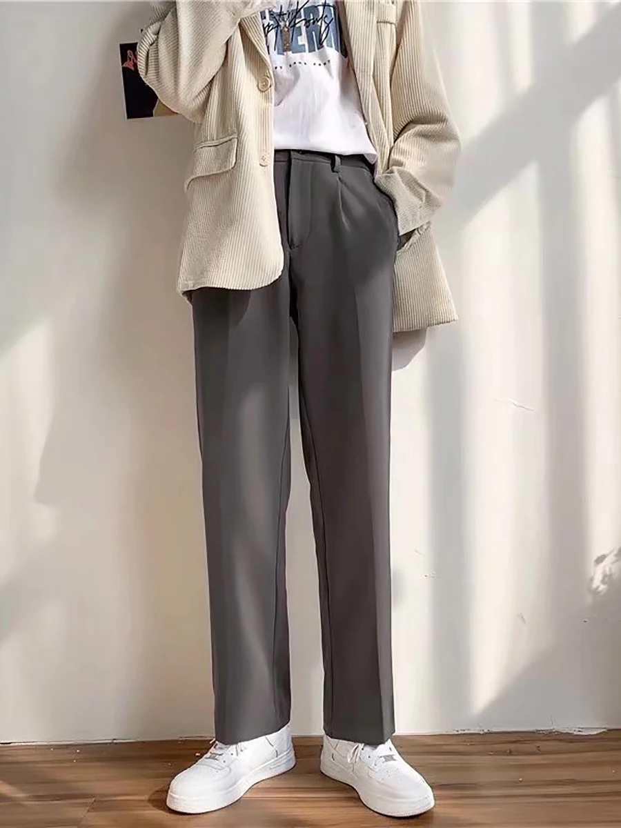 Summer New Style Men's Casual Straight Leg Long Pants Korean Version Fashion Loose Student Leisure Suit Wide Leg Trousers
