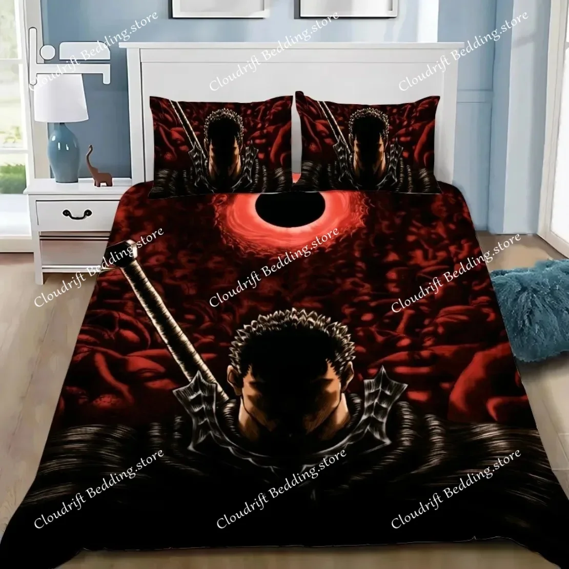 Anime Berserk Bedding Set Berserk Duvet Cover Pillowcase Adult Boy Girl Bedroom Decoration Single Double Large Size